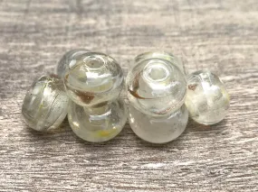10 White Gold Lampwork Beads Set SRA