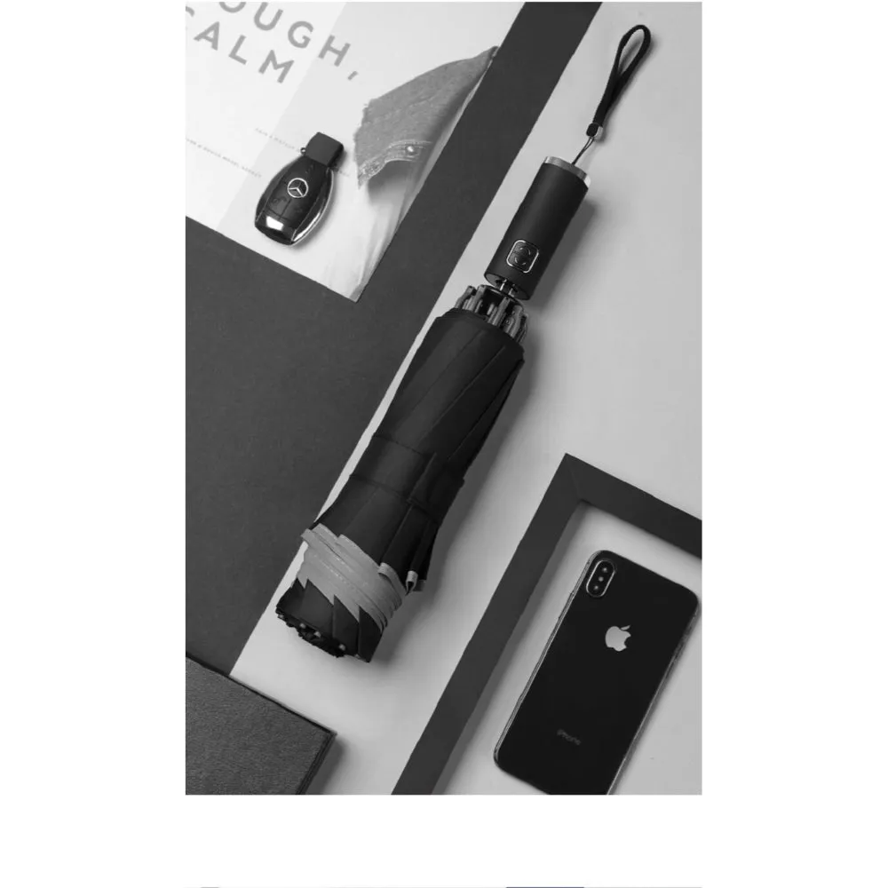 10k Automatic Reverse Folding Umbrella With Reflective Strips