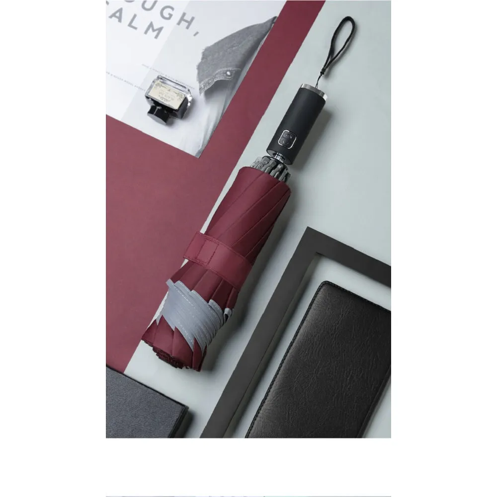 10k Automatic Reverse Folding Umbrella With Reflective Strips