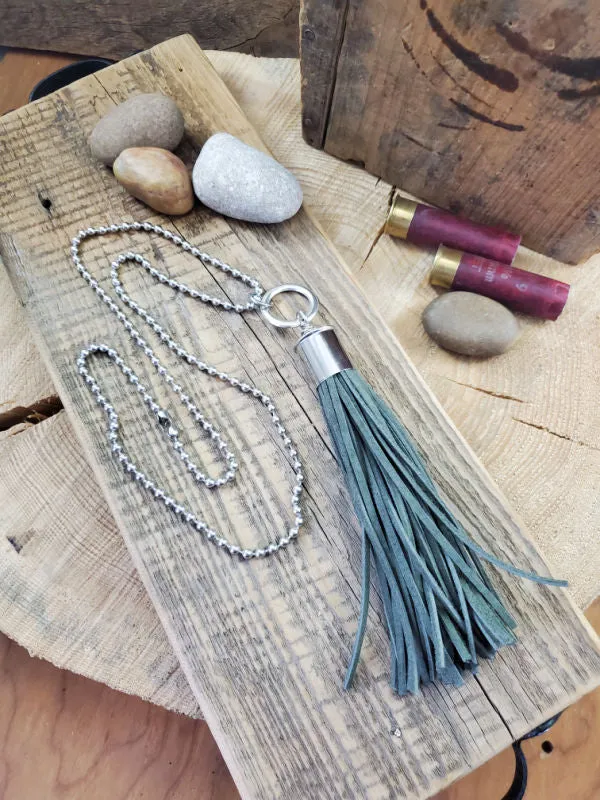 12 Gauge Leather Tassel Necklace - SEVEN COLORS!