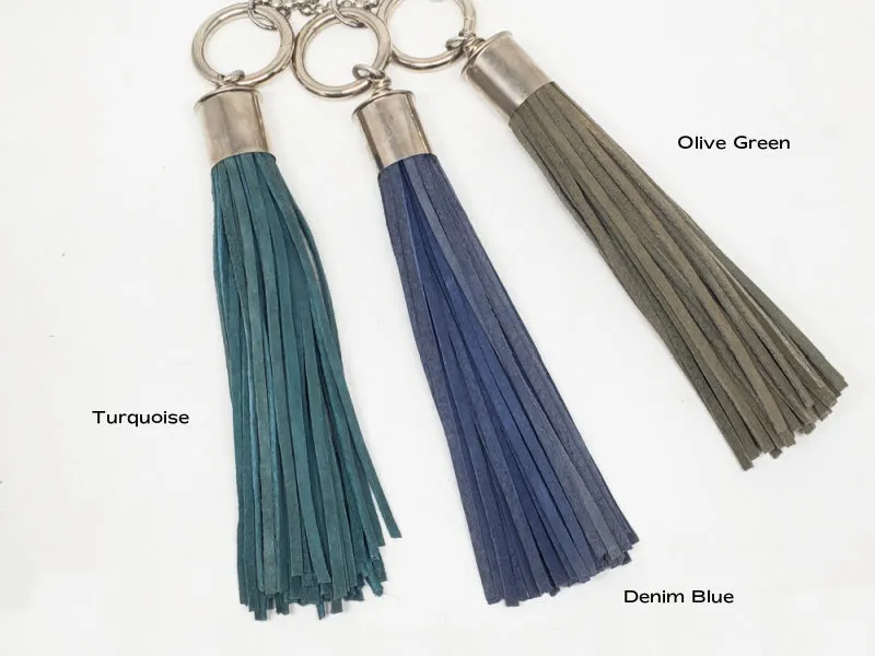 12 Gauge Leather Tassel Necklace - SEVEN COLORS!