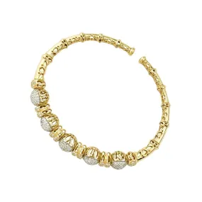14k Yellow Gold Diamond Bangle Bracelet 2.55 Ctw