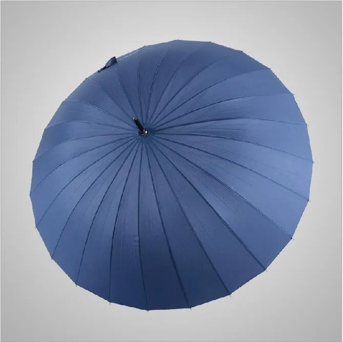 24 Rib Firm Solid Windproof Paraguas Long Handle Sun rain parapluie large outdoor umbrella Manual big parasol