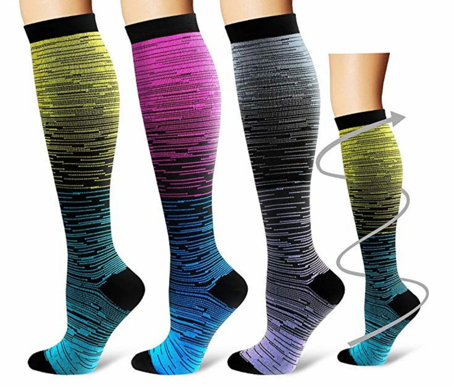 (3 PAIRS) Owlkay Socks  for Women & Men-Workout And Recovery