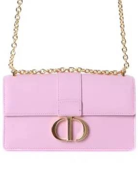 30 Montaigne East West Calfskin Chain Shoulder Bag Melocoton Pink