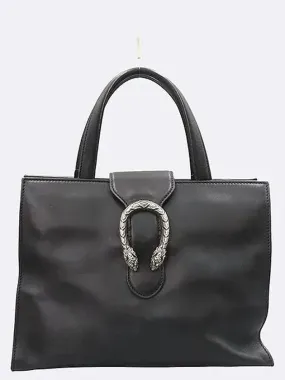444073 Black Leather Dionysus Tote Bag Shoulder Strap 2WAY