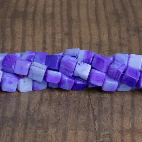 8-10mm Purple Opal Plain Cubes 8 inch 23 beads