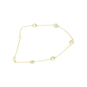 9kt Yellow Gold White Opal bracelet