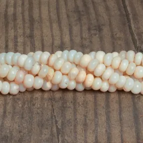 9mm Light Peach Opal Plain Rondelles 16 inch 70 beads
