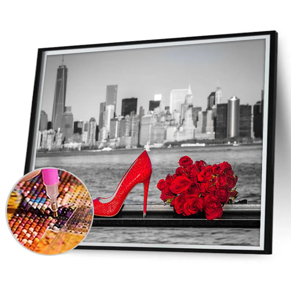 A Touch Of Red Scenery - Full Round Drill Diamond Painting 40*30CM