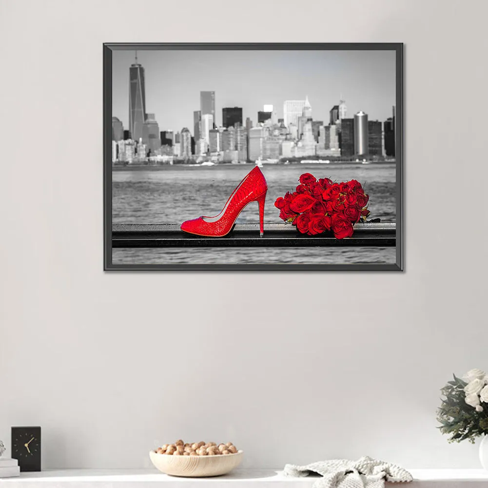 A Touch Of Red Scenery - Full Round Drill Diamond Painting 40*30CM