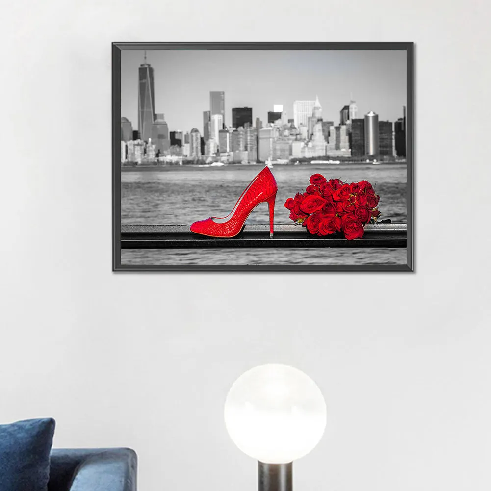 A Touch Of Red Scenery - Full Round Drill Diamond Painting 40*30CM