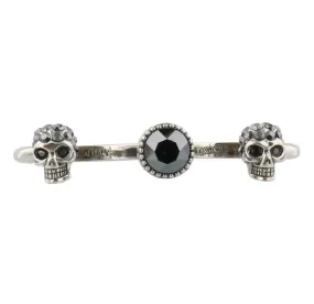 Alexander McQueen Crystal Embellished Twin Skull Ring