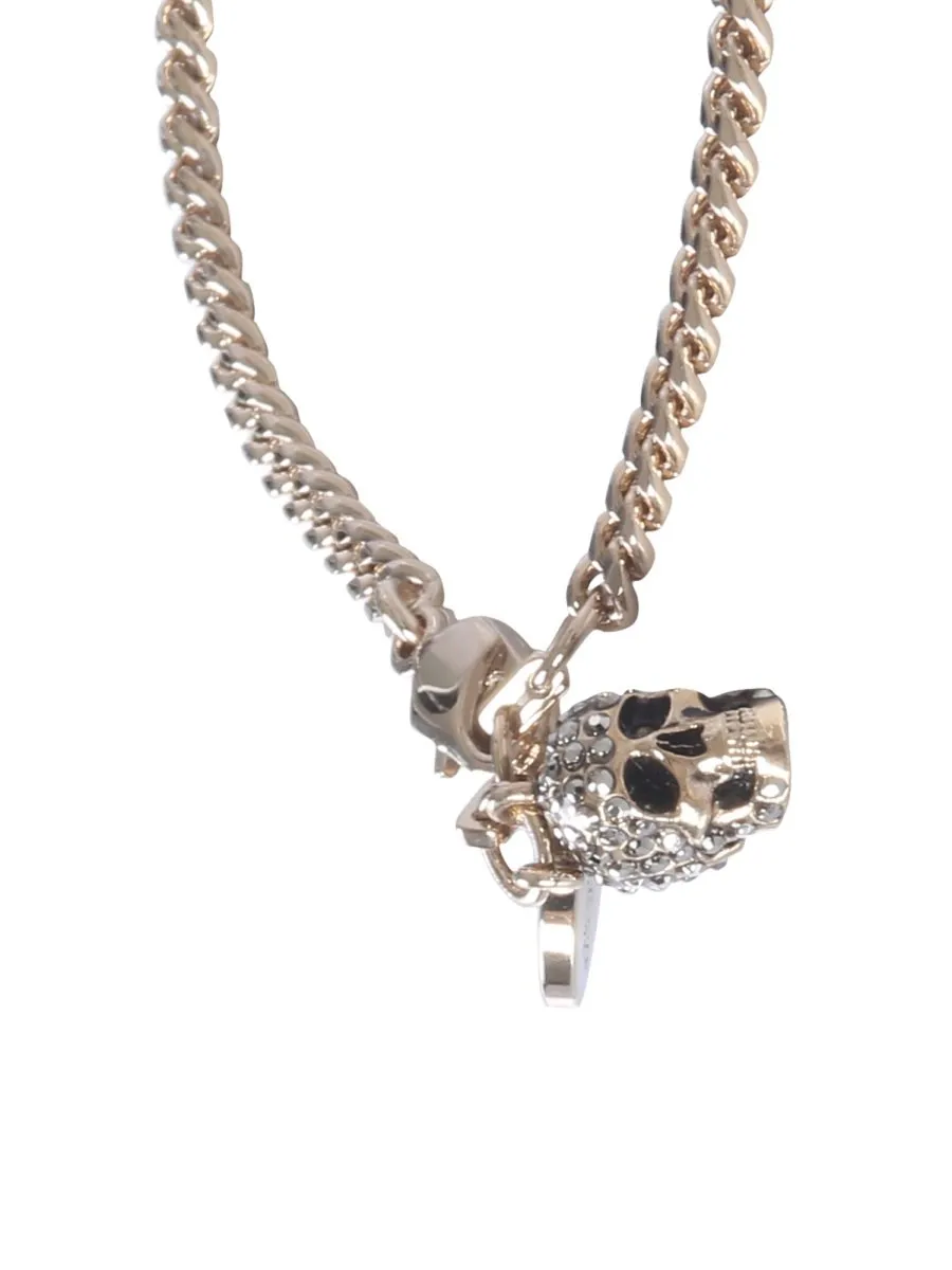 Alexander McQueen Embellished Skull Charm Bracelet