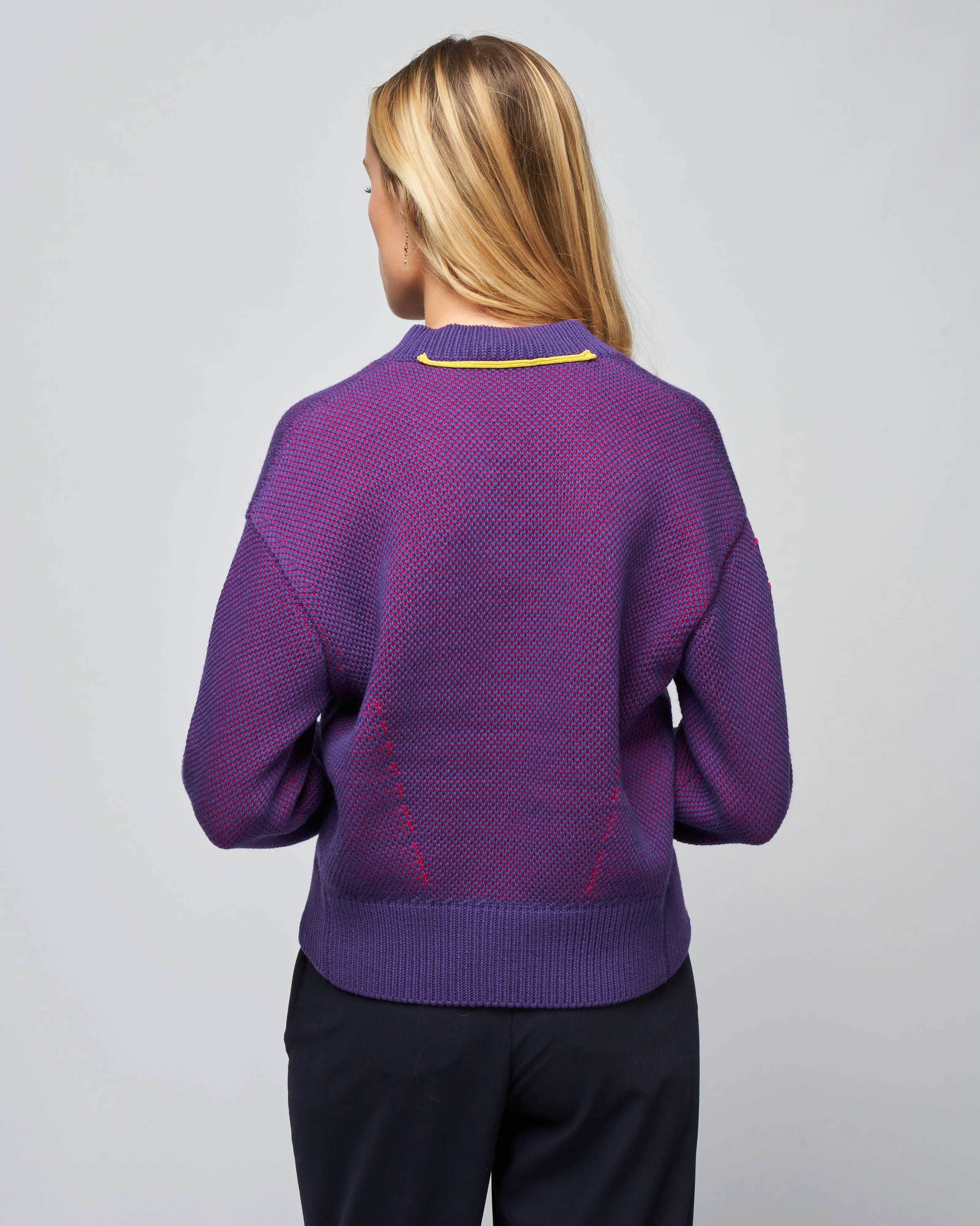 alice v-neck sweater - raspberry