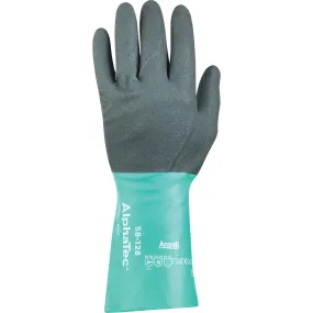 AlphaTec® 58-128 Chemical-Resistant Gloves, Size 9, 13" L, Nitrile, Nylon Inner Lining, 7-mil