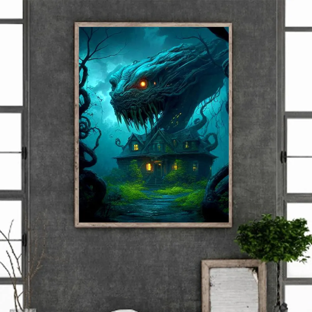 Animal Haunted House - Snake - Full Square Drill Diamond Painting 30*40CM