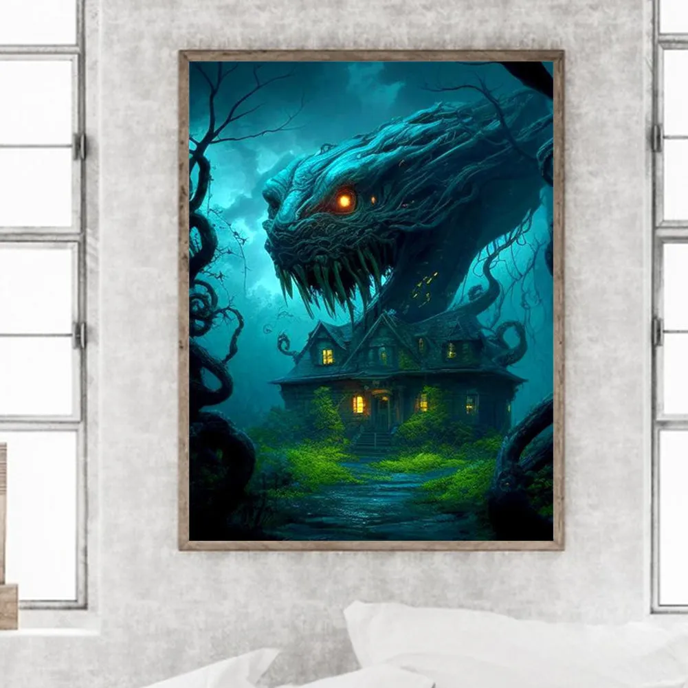 Animal Haunted House - Snake - Full Square Drill Diamond Painting 30*40CM