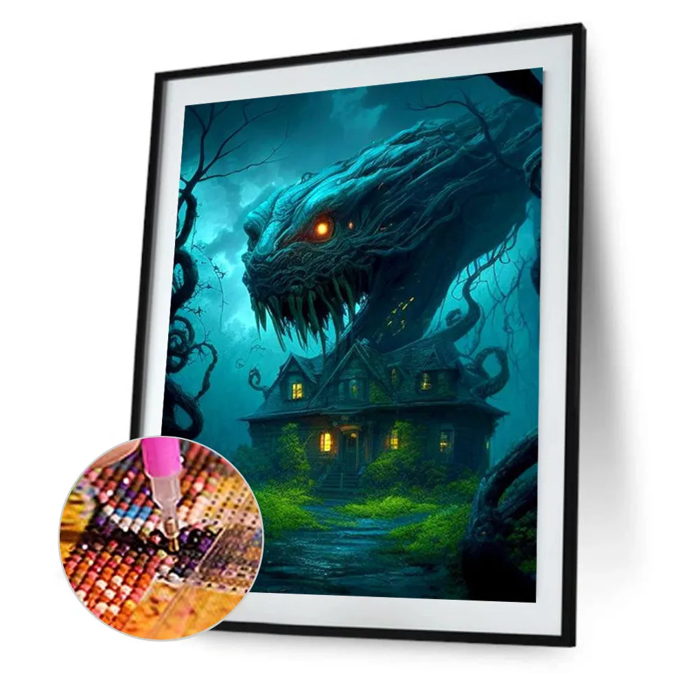 Animal Haunted House - Snake - Full Square Drill Diamond Painting 30*40CM