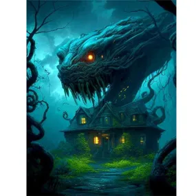 Animal Haunted House - Snake - Full Square Drill Diamond Painting 30*40CM