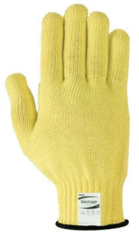 Ansell Size 9 Yellow Vantage Heavy Weight Cut Resistant Gloves With Knit Wrist, Kevlar Lined, Reinforced DuPont Textured Yarn