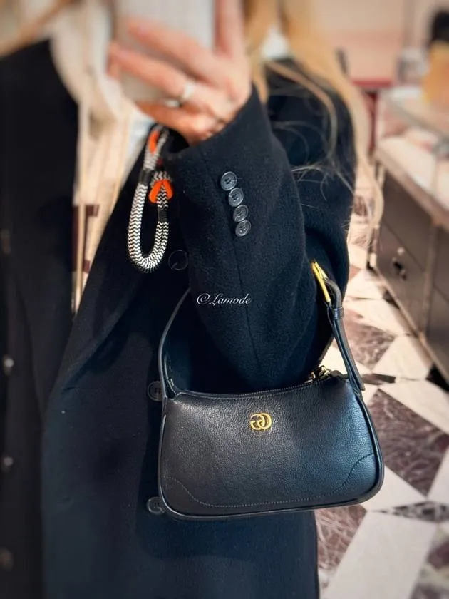 Aphrodite Double G Small Shoulder Bag Black