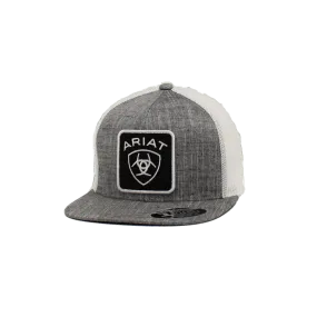 Ariat M&F Grey Large Patch Logo Baseball Cap