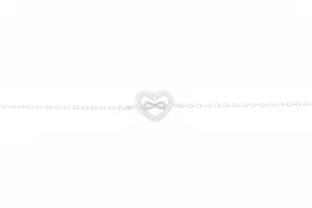 Asfour 925 Sterling Silver Infinity & Heart Bracelet BR0481