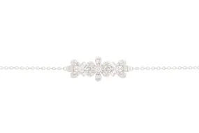 Asfour Chain Bracelet With Decorative Flower Design In 925 Sterling Silver BR0499