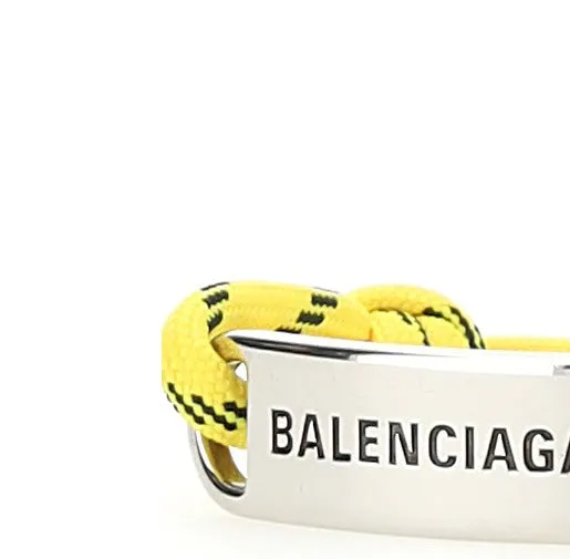 Balenciaga Logo Plaque Plate Shoelace Bracelet