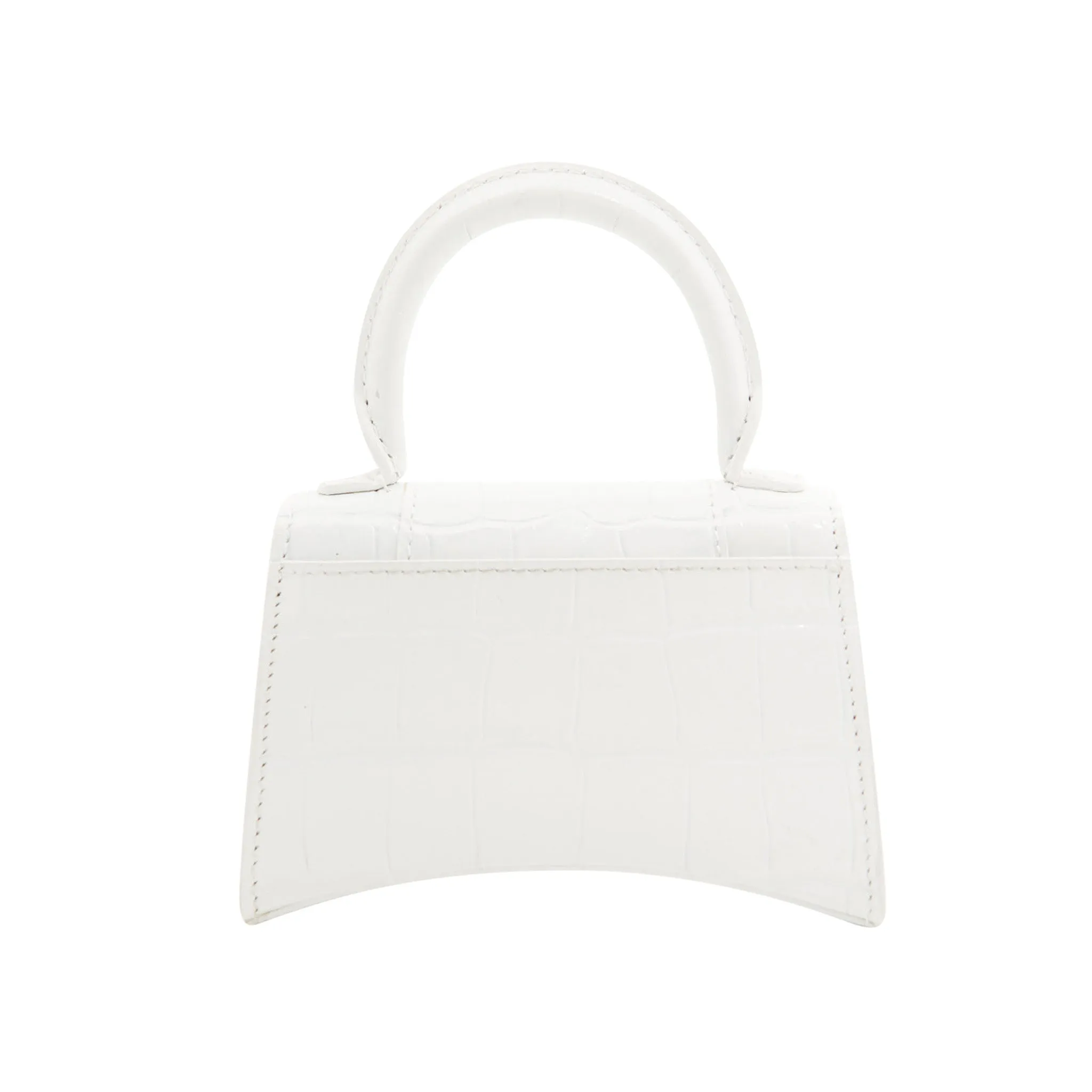 Balenciaga Super Mini Hourglass Bag in White Croc