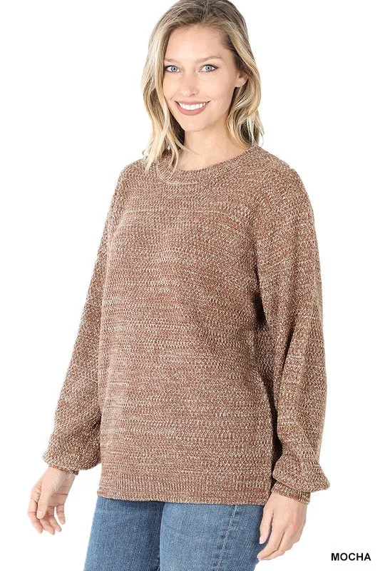 Balloon Sleeve Sweater - mustard, mocha, titanium