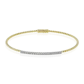 Beaded Bangle in 18k Gold with Diamonds LB2343-Y_WHITE_18K_X_YELLOW