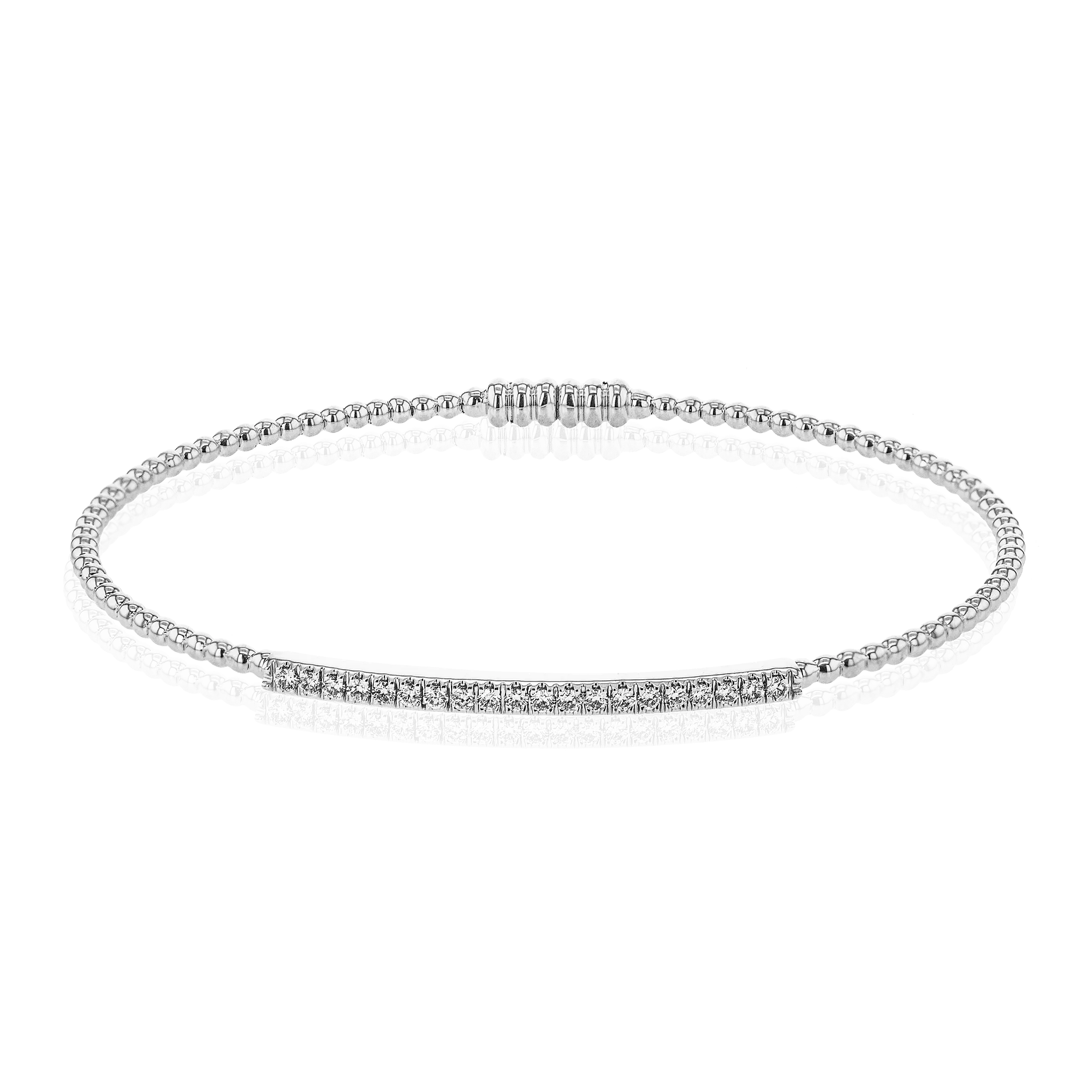 Beaded Bangle in 18k Gold with Diamonds LB2343-Y_WHITE_18K_X_YELLOW