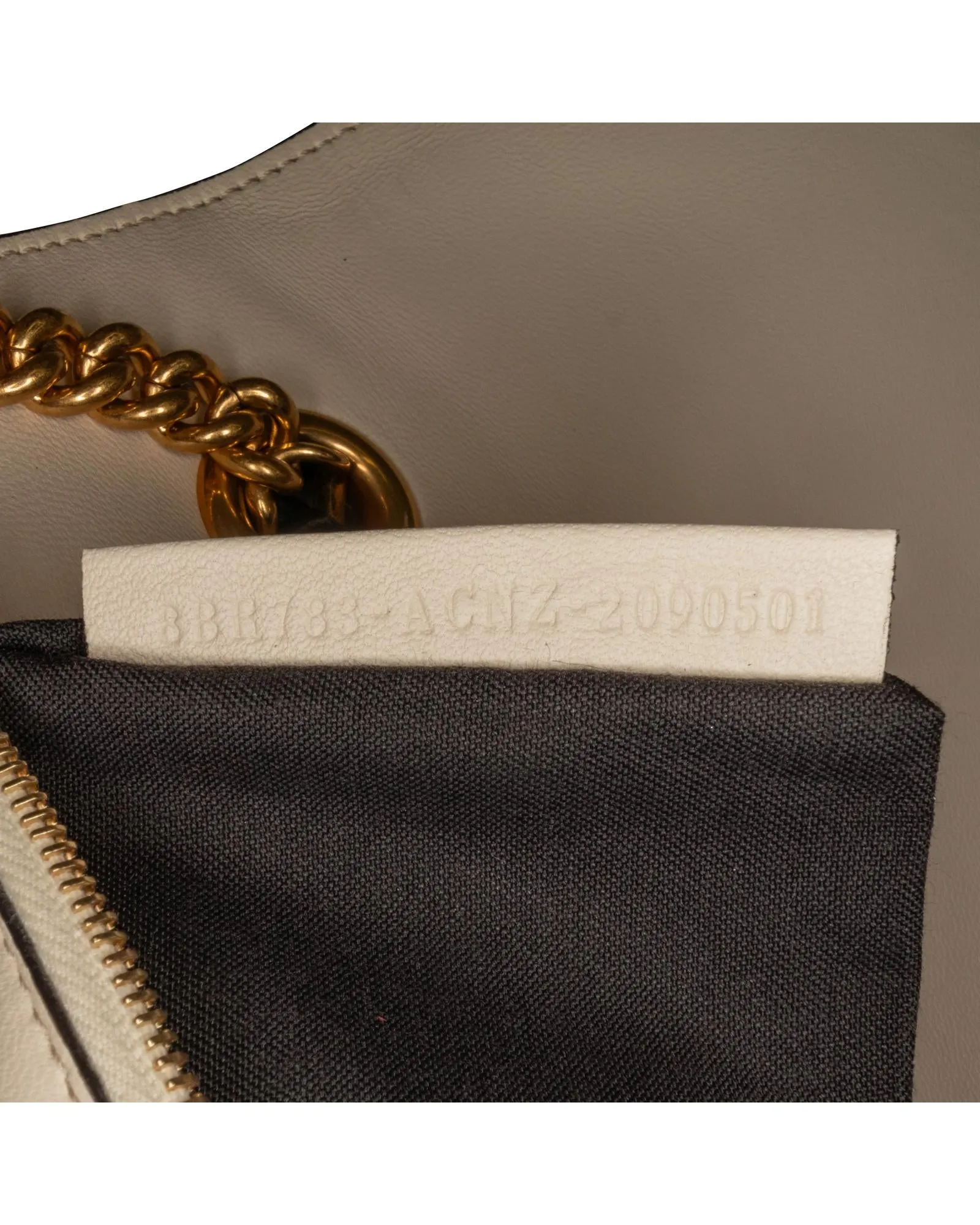 Bicolor Leather Chain Midi Baguette with Flap Closure