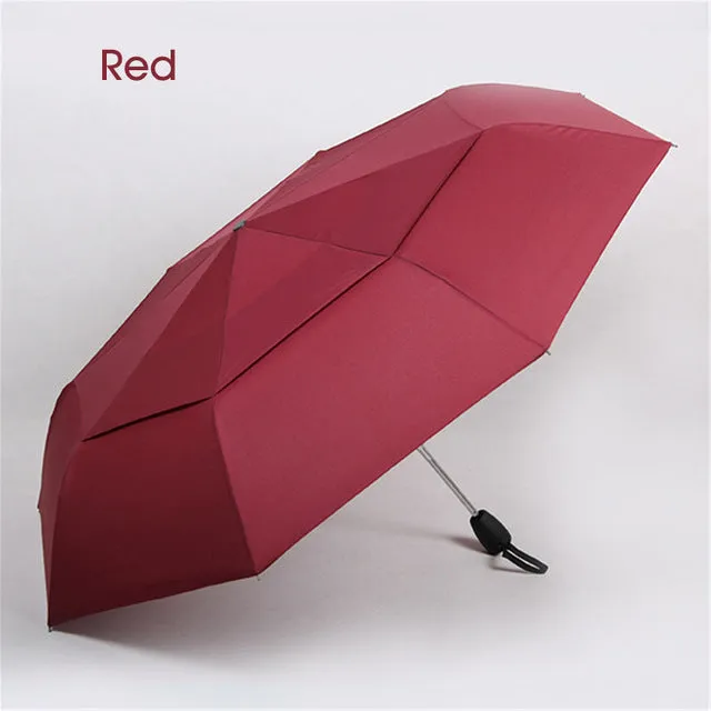 Big Wind Resistance Umbrella For Men Quality DoubleLayer Folding Automatic Umbrella Rain Women Travel Compact Umbrella Wholesale