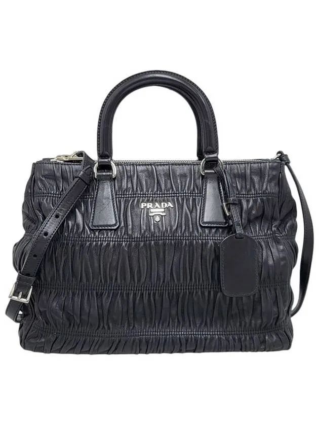 Black B2599L Nappa Goffre Shoulder Bag Strap
