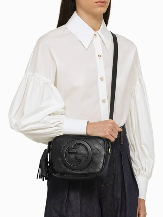 Blondie Small Leather Shoulder Bag Black