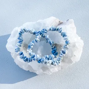 Blue Opal Crystal Chip Stretch Bracelet