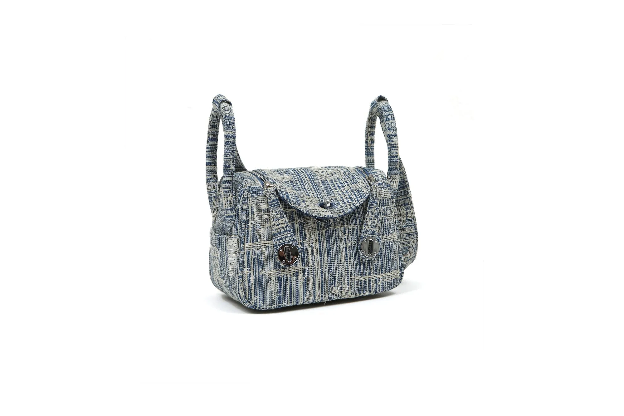 Blue Pure Stitch Gather Bag