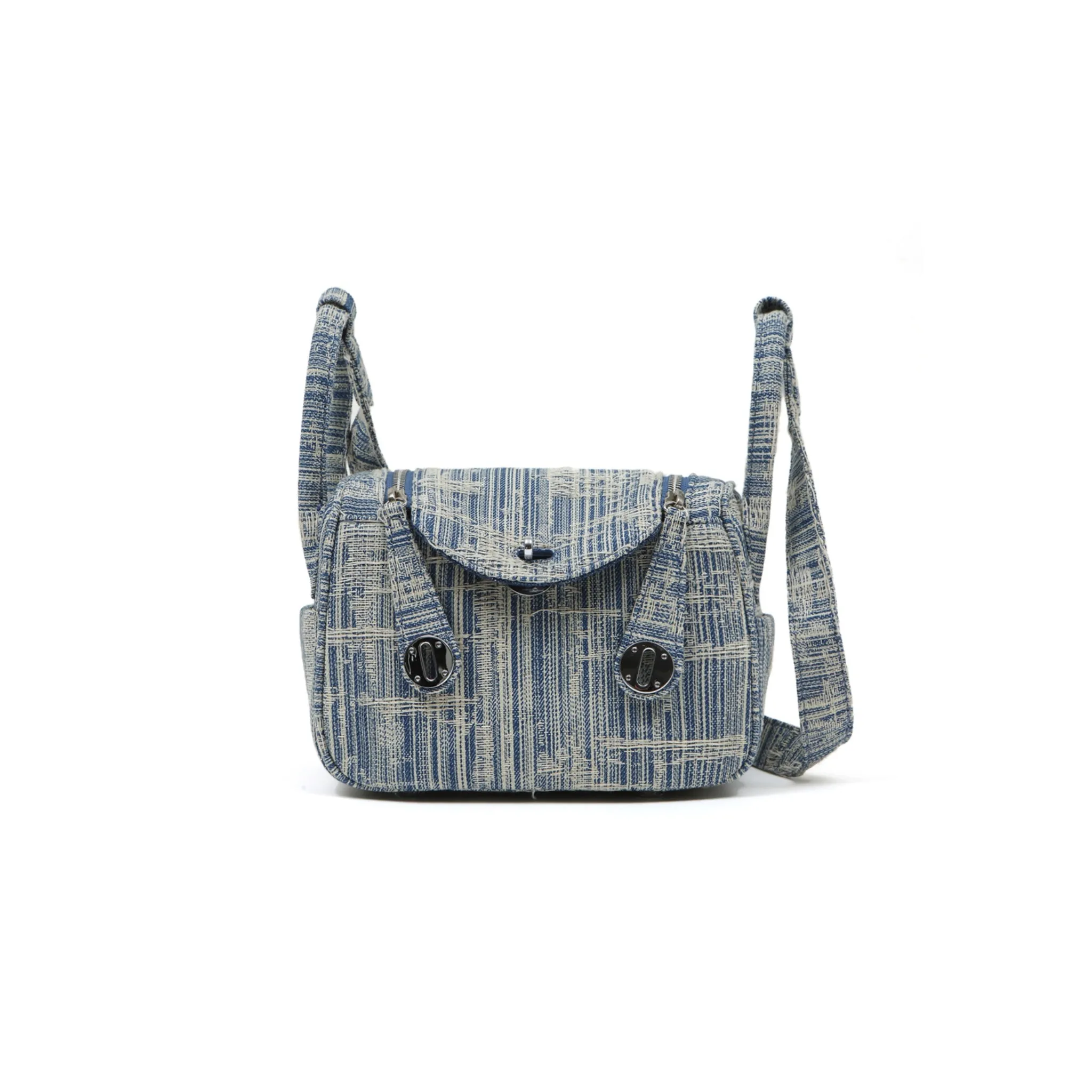 Blue Pure Stitch Gather Bag