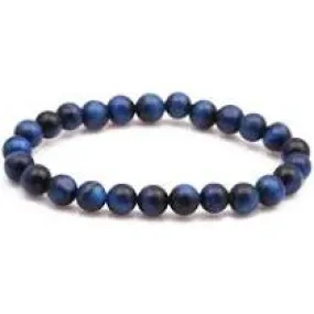 Blue Tiger Eye Round Bracelet 4mm