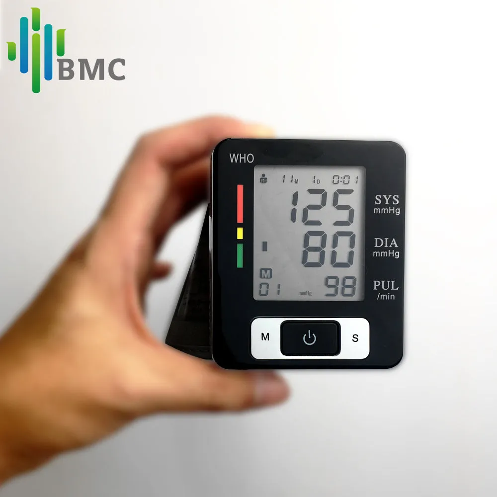 BMC Wrist Digital Blood Pressure Monitor Automatic Sphygmomanometer Smart Medical Machine Measure Pulse Rate Fitness Measurement