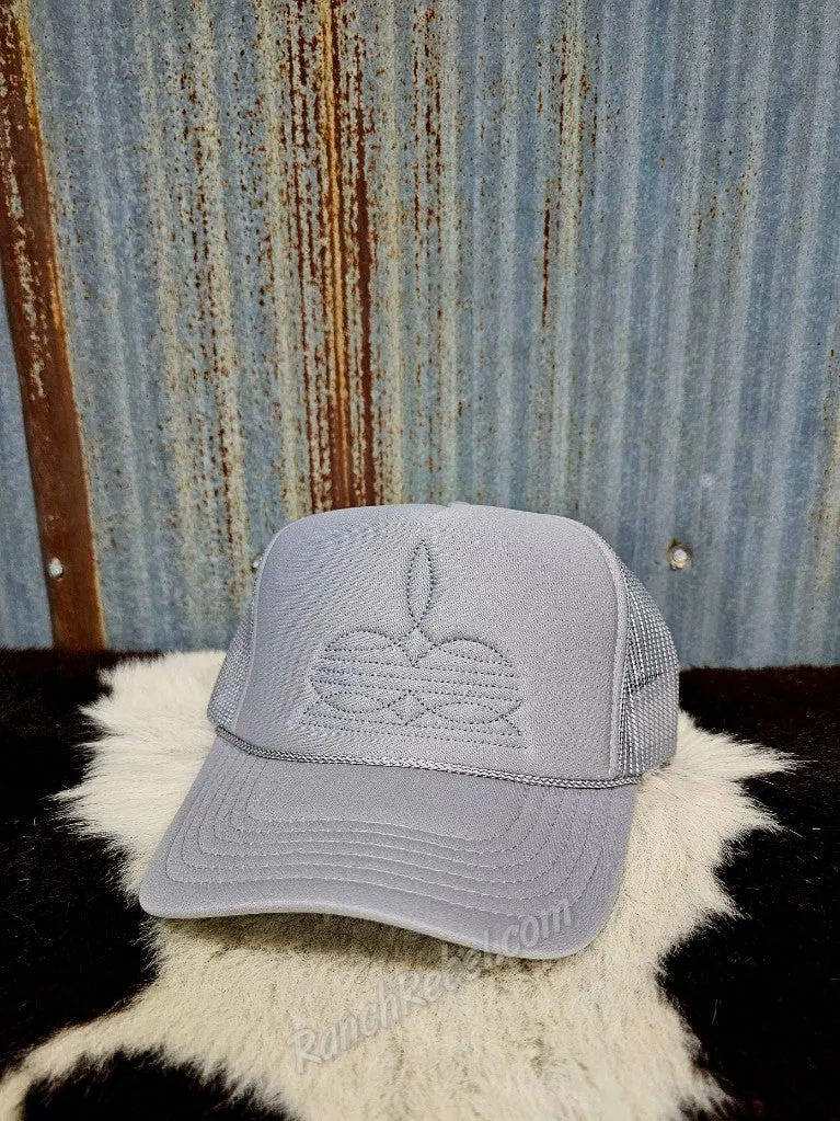 Boot Stitch Trucker Cap in Gray #5987
