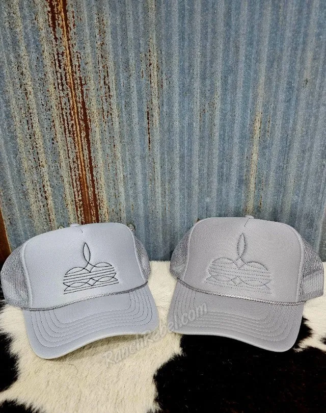 Boot Stitch Trucker Cap in Gray #5987