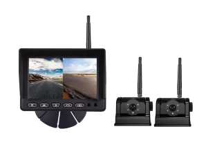 BOYO VTCRH2 - 2.4 GHz Wireless AHD Vehicle Backup Camera System with 5” IPS LED Monitor and Heavy Duty Backup Cameras for RVs, Trucks, Boat and Horse Trailers (2 Channel System)