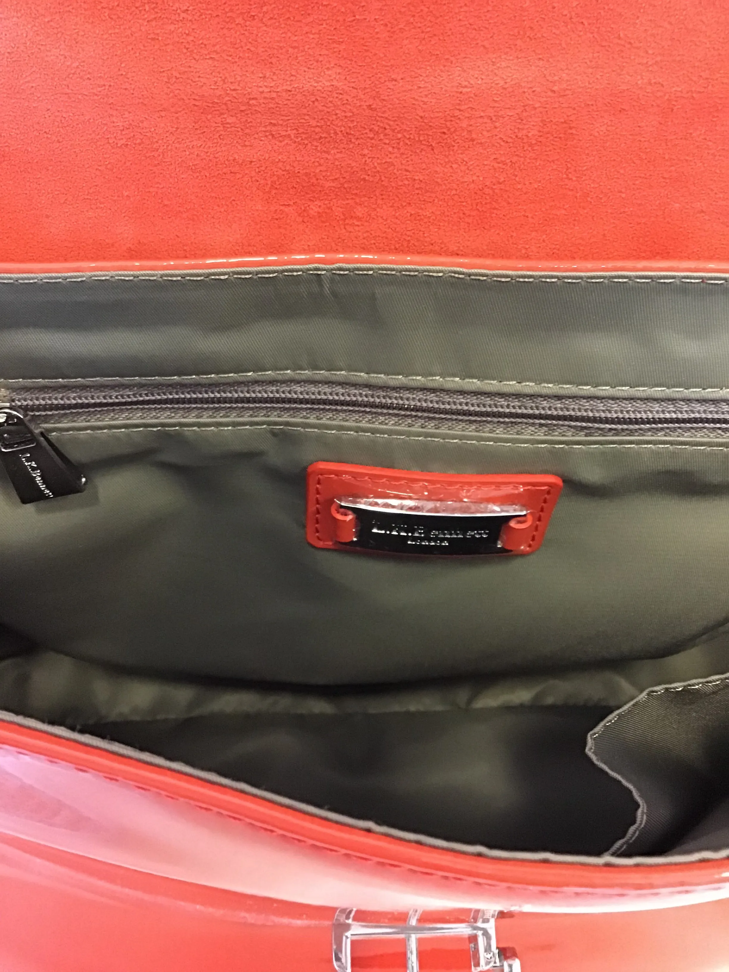 BRAND NEW LK BENNETT CORAL PATENT LEATHER HAND/ SHOULDER BAG