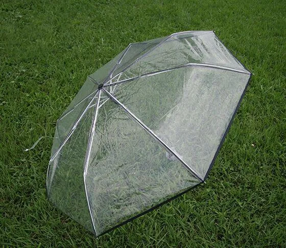 Brand transparent umbrella rain women female folding umbrella parapluie automatic black red white blue 4 colors ladies umbrellas