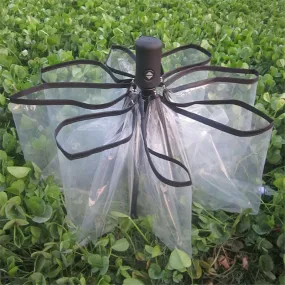 Brand transparent umbrella rain women female folding umbrella parapluie automatic black red white blue 4 colors ladies umbrellas