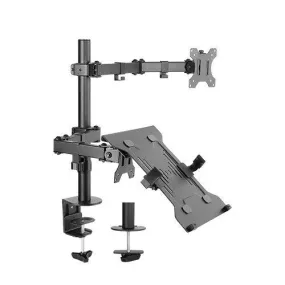 Brateck Double Joint Monitor Arm with Laptop Holder
